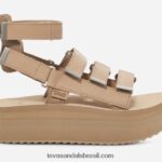 mulher flatform mevia couro X88NTZ79 incenso Teva