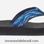reflip feminino X88NTZ124 ondas azuis Teva