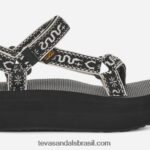 universal flatform feminino X88NTZ47 bandana preto/bétula Teva